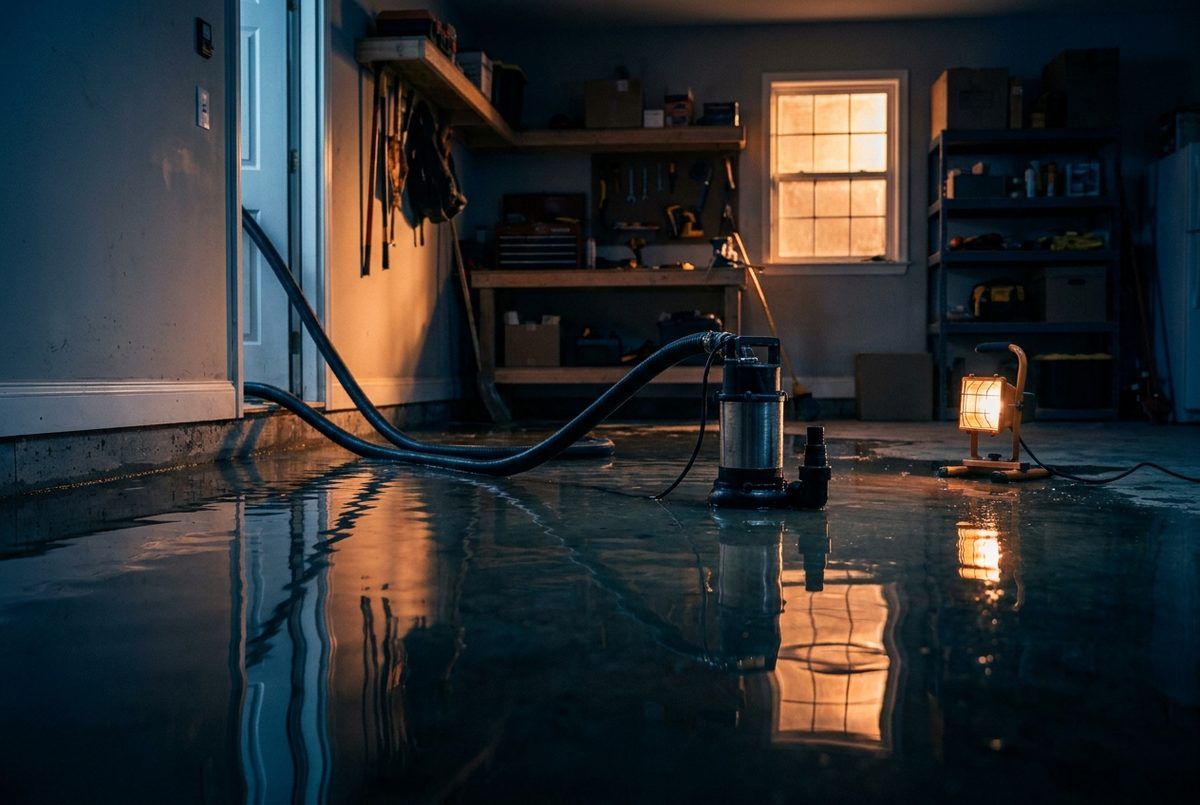 Achique de agua urgente en garaje inundado en Tenerife